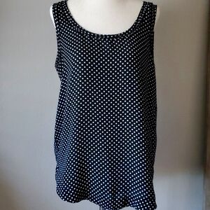 Sleeveless black polka dot summer blouse